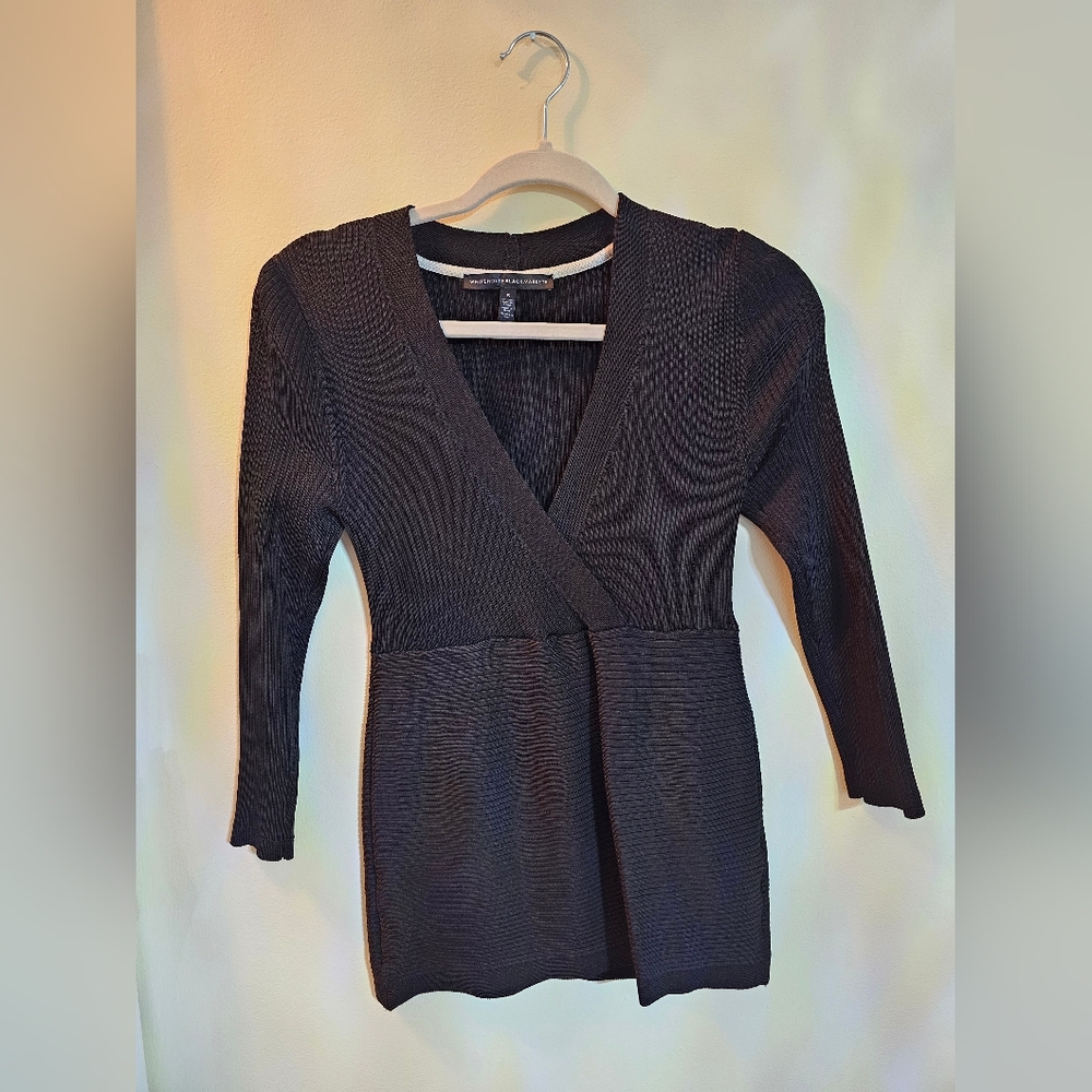White House Black Market Black Wrap Ribbed